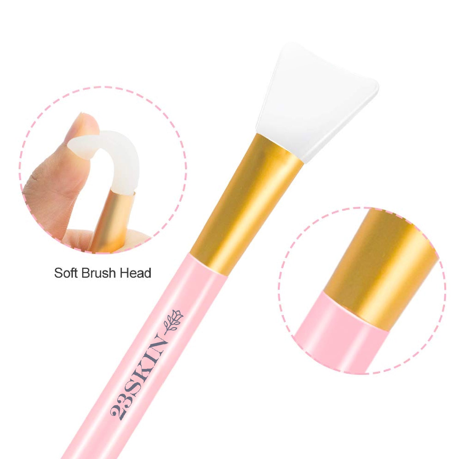 Unique Bargains Silicone Face Mask Brushes Face Mask Applicator Brushes Soft Silicone Brushes Pink Blue 2 Pcs